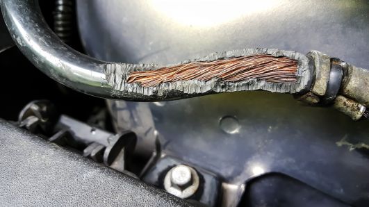 Damaged Battery Wire